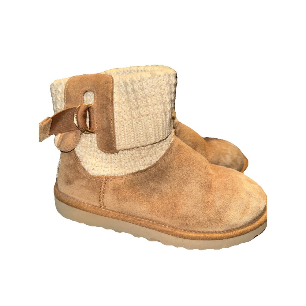 UGG Classic Solene Mini Chestnut Brown Suede Winter Boots 1113463 Women's Size 7